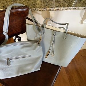 Tote bag and matching handbag.